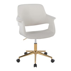 TiramisuBest Vintage Mid - Century Modern Gold & Cream Office Chair: Retro, Adjustable, Indoor - 1 of 4