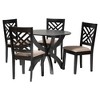 Baxton Studio Edona Modern Sand Fabric and Walnut Brown Finished Wood 5-Piece Dining Set - 2 of 4