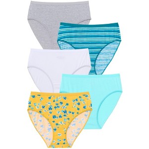Comfort Choice Plus Size Hi-Cut Cotton Brief 5-Pack - 1 of 4
