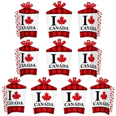 Big Dot of Happiness Canada Day - Table Decorations - Canadian Party Fold and Flare Centerpieces - 10 Count