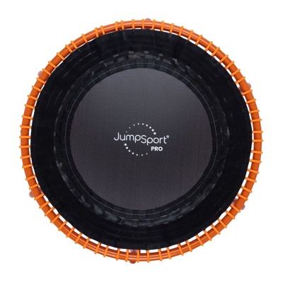 JumpSport 350 PRO Fitness Trampoline, Cardio Workout, No-Tip Arched Legs Home Gym Equipment with Adjustable Bungees & 60 Day Trial Video, 39", Orange