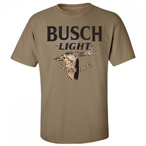 Mens Busch Light Hunting Duck Camo Brown Colorway T-Shirt - 1 of 2