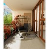 Oversize Wicker Egg Chair Outdoor with Steel Frame, Egg Basket Lounge Chair with 4 Cushions - 2 of 4