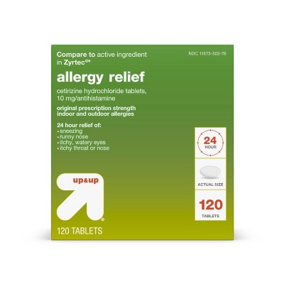 Cetirizine Hydrochloride Allergy Relief Tablets - 120ct - up&up&trade;