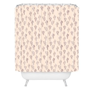 Deny Designs Dash and Ash Somber Mauve Shower Curtain Pink : Microfiber, Machine Washable, Non-Slip Backing - 1 of 4