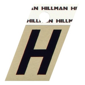 Hillman 1.5 in. Black Aluminum Self-Adhesive Letter H 1 pc (Case of 6) - 1 of 1