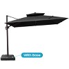 Crestlive Products 10FT Square Double Top Offset Cantilever Umbrella with Base UV30+ Outdoor 360 Degree Rotation 6 Heights Adjustable Umbrella - 2 of 4