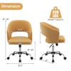 Costway Adjustable Swivel Desk Vanity Chair Upholstered Office Chair w/ Hollow Out Back - 3 of 4