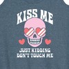 Women's - Instant Message - Valentine's Day Kiss Me Just Kidding Graphic Racerback Tank - 2 of 4