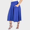 24seven Comfort Aapparel Womens Plus Pleated Elastic Waist Midi Pocket Skirt - 2 of 4