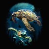 Juniors Womens Lost Gods Sea Turtles Circle Racerback Tank Top - 2 of 4