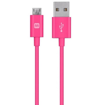 Monoprice USB Type-A to Micro Type-B Cable - 3 Feet - Pink | 2.4A, 22/30AWG - Select Series