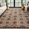 Soft Vintage Washable Area Rug - Boho Low Pile Non-Slip Large Farmhouse Carpet for Living Room, Bedroom Dining Room - 2 of 4