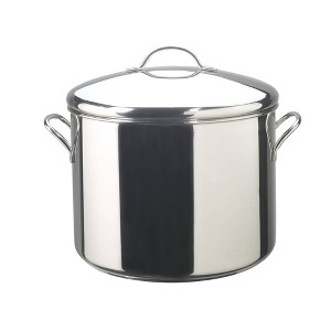 Farberware Classic Series 16qt Stainless Steel Induction Large Stockpot with Lid Silver: Dishwasher-Safe, 12" Diameter - 1 of 4