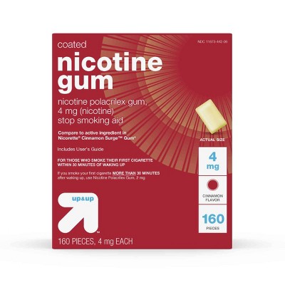 Coated Nicotine 4mg Gum Stop Smoking Aid - Cinnamon - 160ct - up&up&trade;