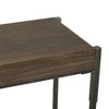 Olivia & May Industrial Metal Console Table Dark Brown : Wood Top, Entryway Furniture, No Assembly Required - 3 of 4
