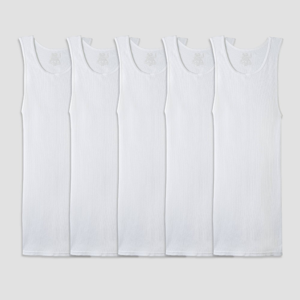 Fruit of the Loom Men s White Tank A-Shirts  6 Pack  Sizes 2XL 50-52