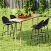 Tangkula Rattan Swivel Barstools Set of 2 w/ Curved Back & Heavy-Duty Metal Support - 3 of 4