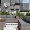 ALAULM 15PCS Outdoor Patio Furniture Set with Gas Propane Fire Pit Table PE Rattan Sectional Sofa Patio Conversation Sets - 2 of 4