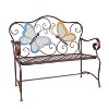 Butterfly Metal Bench Brown - Alpine Corporation: Chic Garden Seating, Weather-Resistant Patio Furniture - 3 of 4