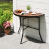 Tangkula Half-Round Folding Event Table Foldable Banquet Table w/ Metal Frame Brown - 2 of 4