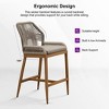 PURPLE LEAF Patio Sunbrella Bar Stools Set of 2 Handwoven Wicker Bar Height Stool Modern Aluminum Outdoor Wicker Barstools with Back and Cushion - 4 of 4
