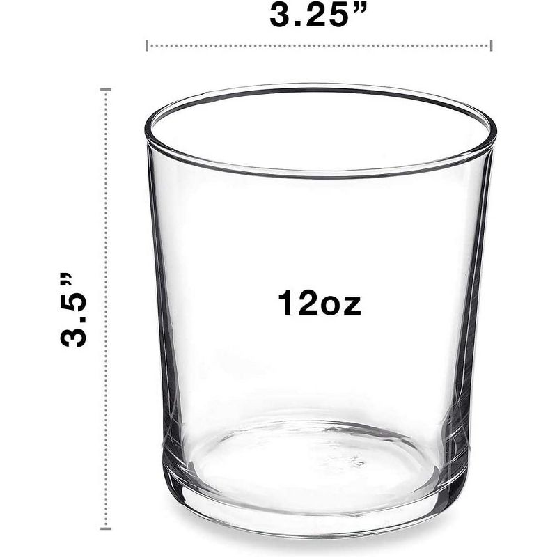 Bormioli Rocco Bodega Glassware, 12-Piece Medium 12 oz Drinking Glasses For Water, Beverages & Cocktails, Tempered Glass Tumblers, Clear, 4 of 6