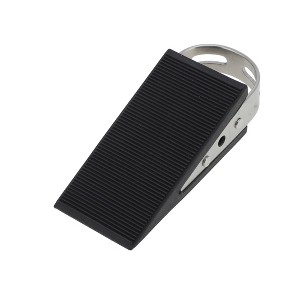 Unique Bargains Door Stop Under-Door Installation with Handle Stianless Steel Rubber 3.74"x1.97"x1.26" 1 Pc - 1 of 4