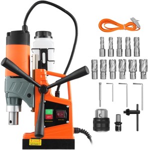 VEVOR Magnetic Drill, 1450W Motor 1.6 in Boring Diameter, 2810 lbf Portable Electric Mag Drill Press, with 11 Coring Bits, 850 RPM Speed,  Orange - 1 of 4
