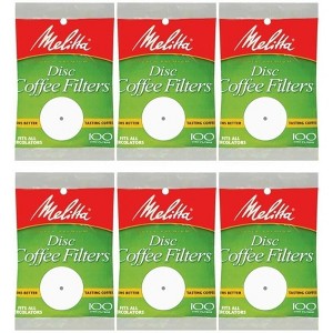 Melitta White Disc Coffee Filter 100 Count (6 Pack) - 1 of 4