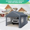 Outdoor Carport, Heavy Duty Car Canopy, Portable Garage Party Tent, Carport Shelter for Car Bike Boat Yellow - 3 of 4