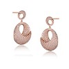 Guili Sterling Silver Round Cubic Zirconia Earrings, Featuring Overlap or Heavy Designs in Silver or Rose Plating for Bold, Elegant Style - 3 of 3