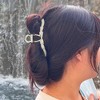 Unique Bargains Women's Rhinestone Faux Pearl Bow Knot Hair Clips Gold Tone 1 Pc - 2 of 4