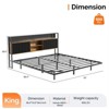 Karl Home Floating Bed Frame Twin Size with Storage Headboard, Metal Platform Bed with LED and Charging Station for Bedroom, Black - 2 of 4