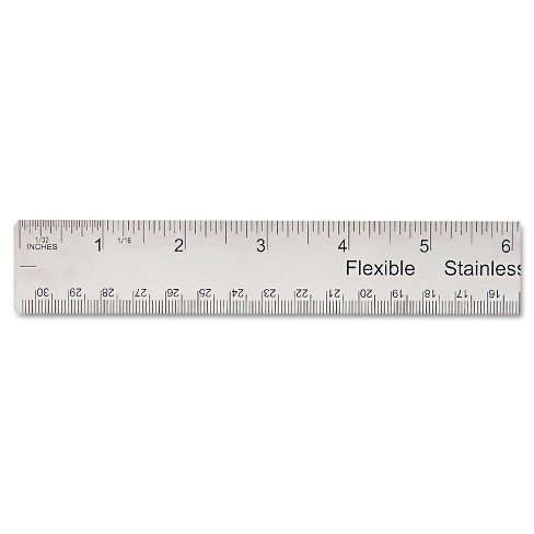 Universal Stainless Steel Ruler W/cork Back And Hanging Hole 12 Silver  59023 : Target
