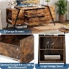 Modern TV Stand, Farmhouse Entertainment Center with 2 Drawers, Adjustable Shelves, U-Shaped Metal Legs, for Living Room, Bedroom - 4 of 4