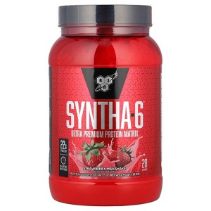 BSN Syntha-6®, Ultra Premium Protein Matrix, Strawberry Milkshake, 2.91 lbs (1.32 kg) - 1 of 4