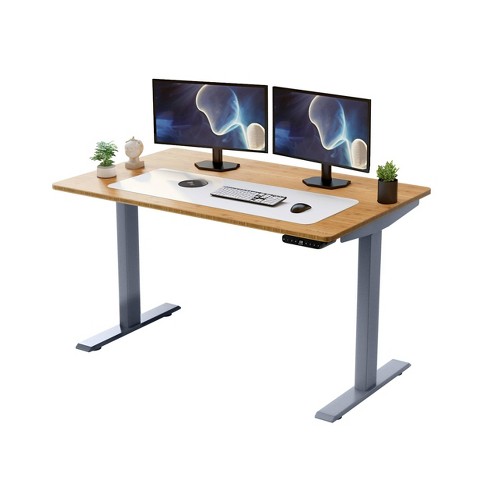 48"x30" Electric Standing Desk with Adjustability ( 27.2"-45.3") Natural Bamboo Gray - Uncaged Ergonomics - image 1 of 4