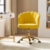 Belanda  Modern Velvet Task Chair with Golden Base and Tufted Back for Living Room and Office Room | KARAT HOME - 2 of 4