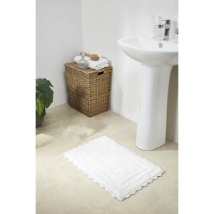 Lilly Crochet 100% Cotton Tufted Reversible Bath Rug, Super Absorbent & Machine Washable Bathroom Mat Perfect for Shower and Tub Use - 1 of 4