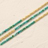 Women Beaded Bracelet Gold Double Layer Gemstone 14K Simple Dainty Handmade Chain Everyday Boho Beach Jewelry - 4 of 4