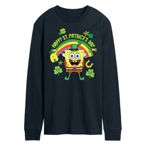 Men's - SpongeBob Squarepants - Happy St. Patricks Day Long Sleeve Graphic T-Shirt - 1 of 4