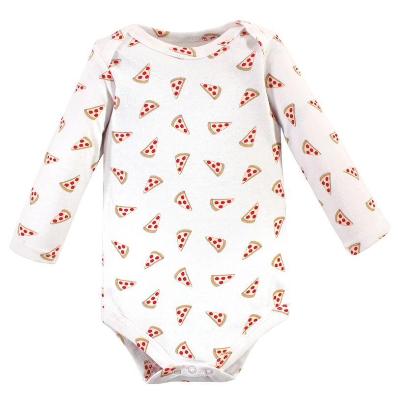 Hudson Baby Infant Boy Cotton Long-Sleeve Bodysuits 5pk, Pizza, 6 of 8