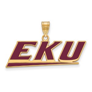 Black Bow Jewelry 14k Yellow Gold Plated Sterling Silver Eastern Kentucky Colonels NCAA Large Pendant - 1 of 3