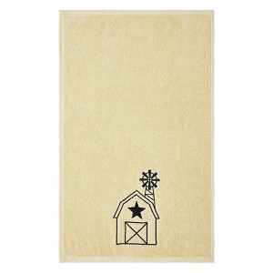 Black Barn w/ Mill Creme Hand Towel Set of 2 16x26 - 1 of 4