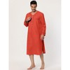 INSPIRE CHIC Men's Cotton Long Sleeves V Neck Chest Pocket Nightgown - 2 of 4
