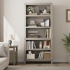 71" Tall 5-Tier Wooden Bookcase with Adjustable Shelves, Farmhouse Style Bookshelf for Living Room, Office & Library - 2 of 4
