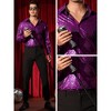 Lars Amadeus Men's Long Sleeves Button Down Leopard Printed Metallic Shirts - 4 of 4