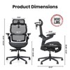 135° Tilting Mesh Office Chair with Ergonomic Backrest & 6D Flip-up Armrest Computer Chair - 3 of 4