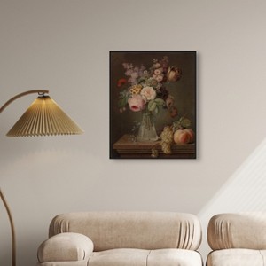 Art Remedy Flower Piece in Glass Vase Vintage Classic Roses Wall Art Framed - 1 of 4